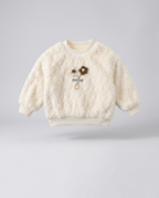 Conjunto niña invierno 2 piezas sudadera felpa y pantalón vaquero acolchado,Ideal para clima otoñal y principios de invierno en España