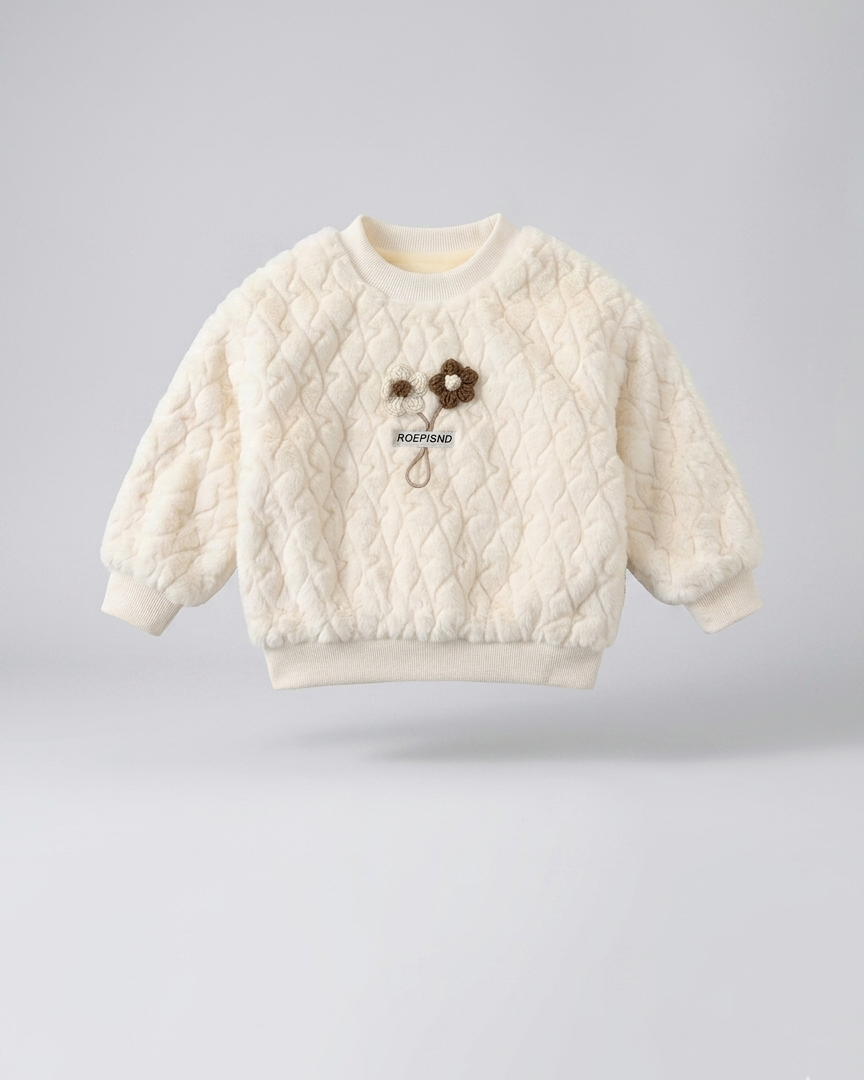 Conjunto niña invierno 2 piezas sudadera felpa y pantalón vaquero acolchado,Ideal para clima otoñal y principios de invierno en España