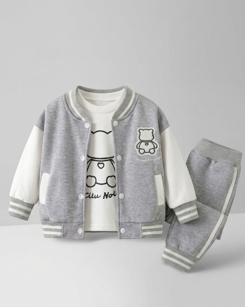 Conjunto deportivo niño Bear Cool estilo varsity de algodón suave | conjunto niño cómodo para diario en España