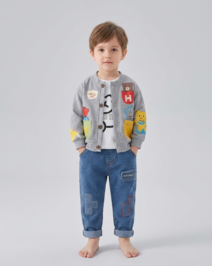 Conjunto bebé niño 3 piezas casual chaqueta camiseta y pantalón en España