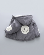 Chaqueta niño invierno acolchada de pana con capucha cálida