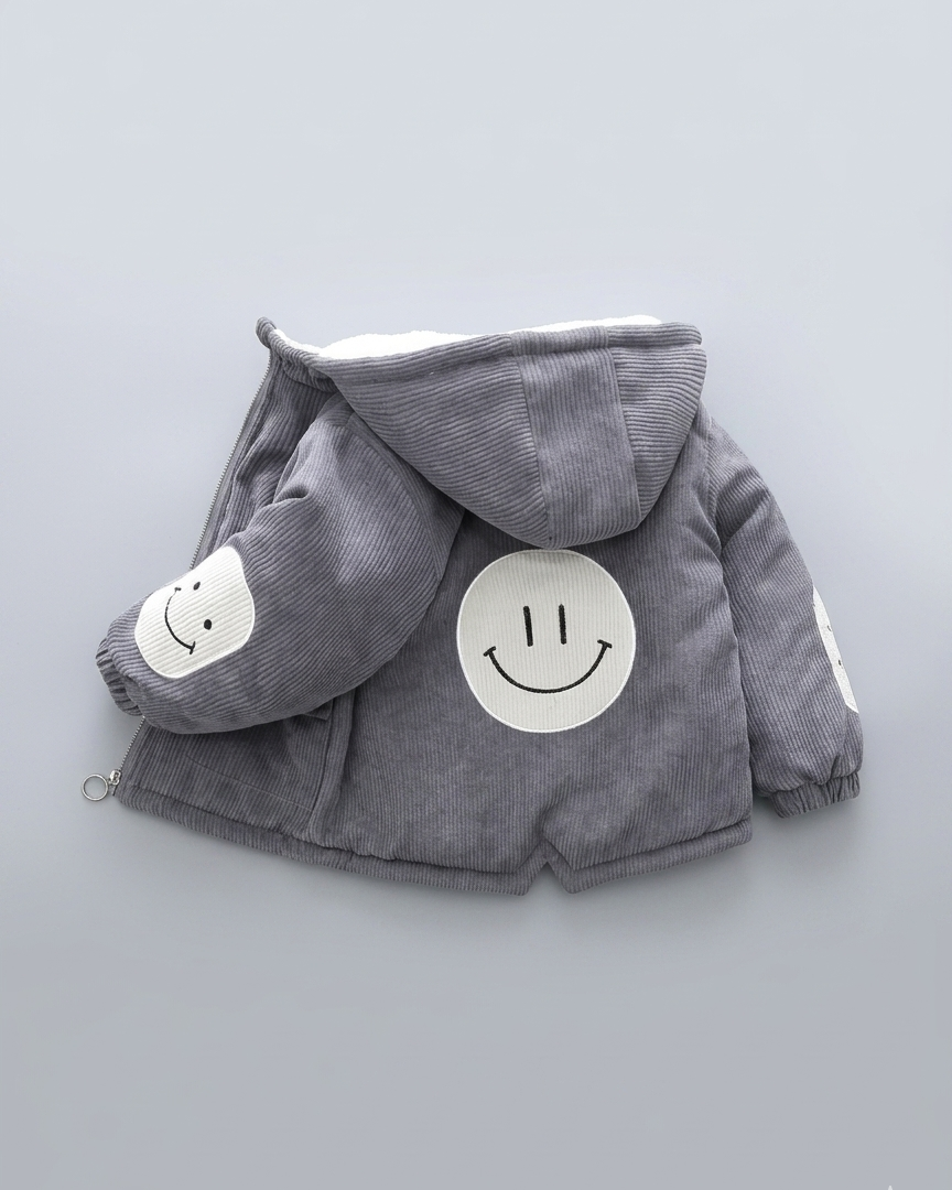 Chaqueta de invierno acolchada de pana para niño y con capucha cálida  ropa infantil invierno , Ideal para clima otoñal en España