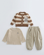 Conjunto bebé niño 3 piezas ropa infantil a rayas con pantalón cargo en España