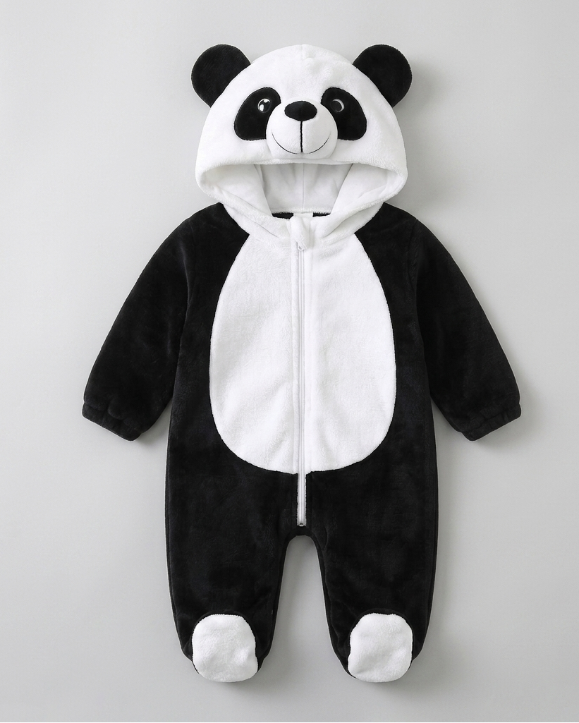 Mono de invierno bebé niño con capucha de animal – pijama infantil de felpa suave en España
