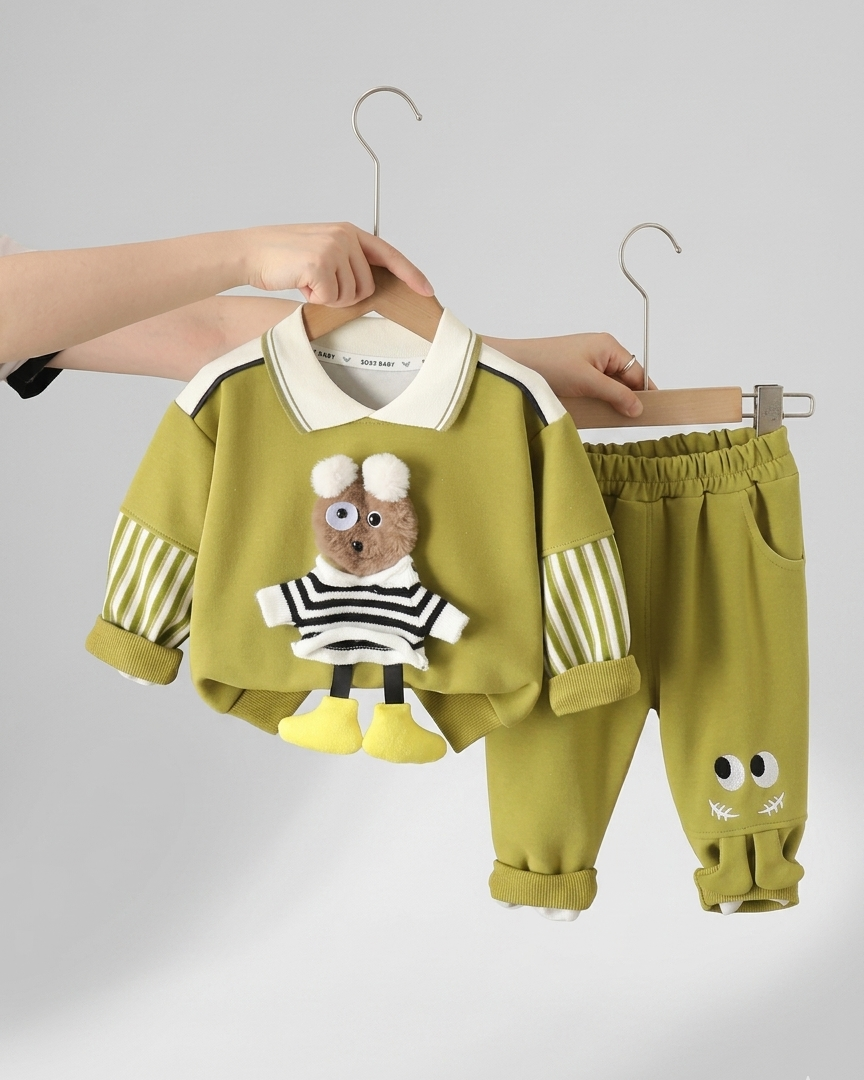 Conjunto bebé invierno sudadera cálida y pantalón cómodo con cintura elástica en España