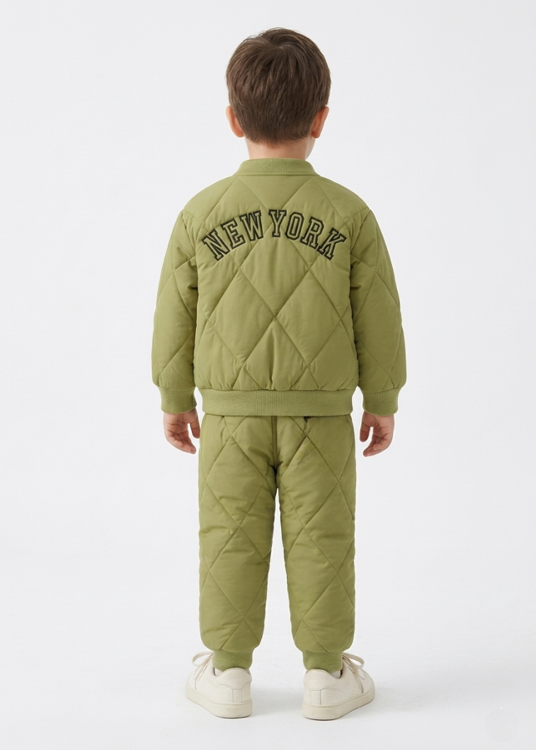 Conjunto bebé niño invierno acolchado de algodón 2 piezas con letra F (chaqueta y pantalón) en España