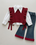 Conjunto niña invierno 3 piezas ropa infantil con chaqueta de felpa y cuello ancho en España