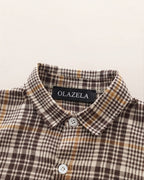 Conjunto Bebé Niño 3 Piezas, Cárdigan Oso, Camisa de Cuadros y Pantalón Beige