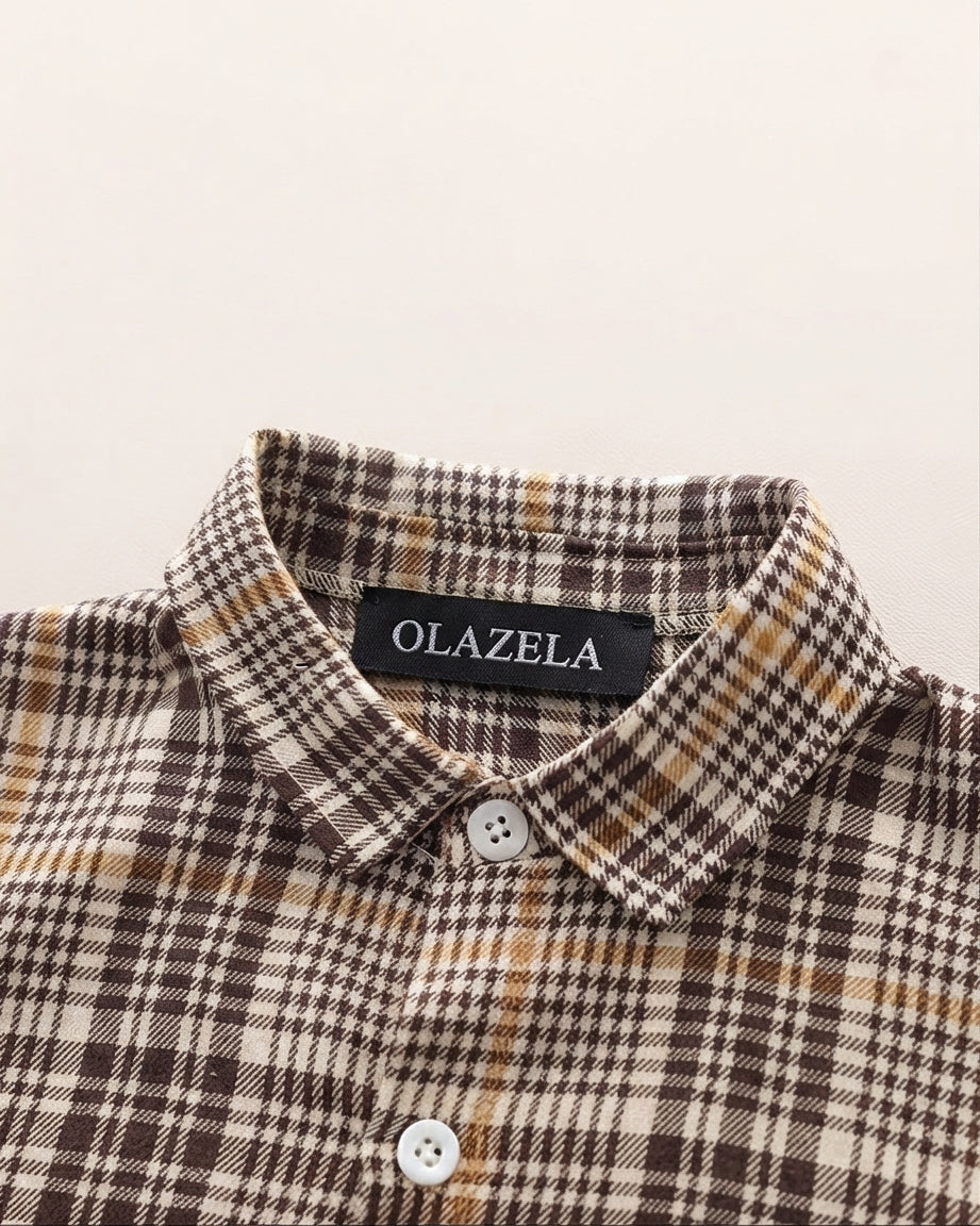Conjunto Bebé Niño 3 Piezas, Cárdigan Oso, Camisa de Cuadros y Pantalón Beige