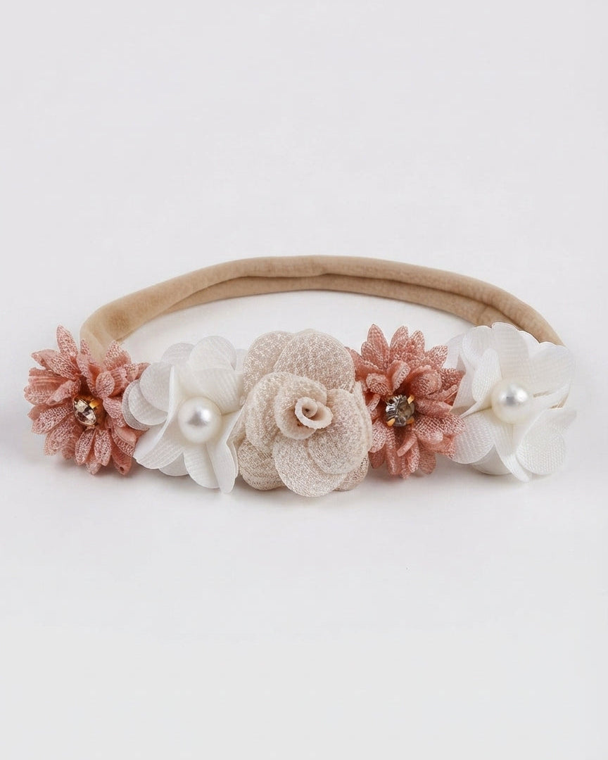 Diademas para el cabello con flores decoradas con perlas