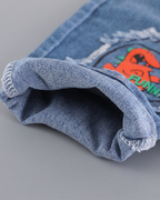 Conjunto Niño otoño Camiseta Dinosaurio y Jeans con Parches