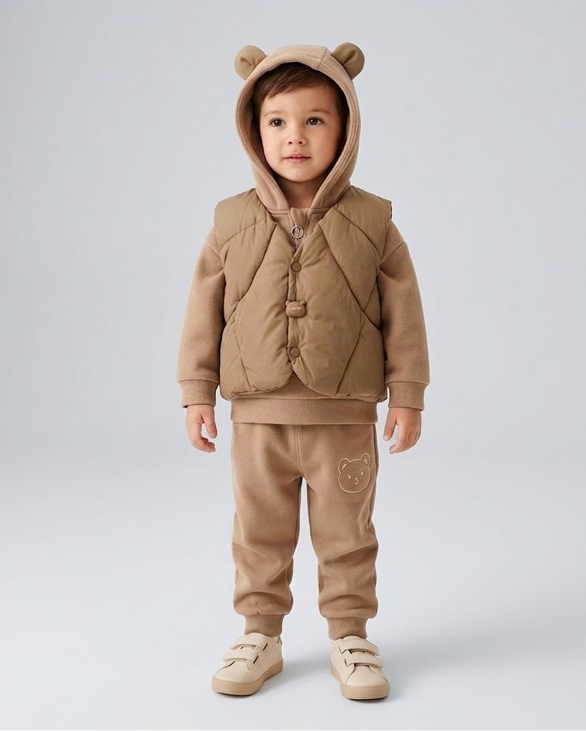 Conjunto bebé invierno 3 piezas cálido con chaqueta y pantalón,Ideal para clima otoñal y principios de invierno  en España