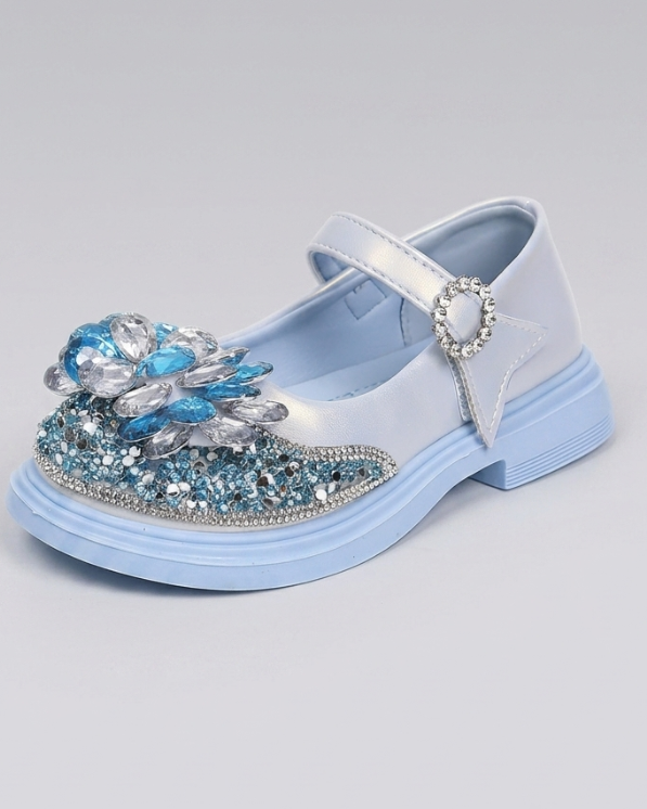 Zapato elegante para niña con diseño de flor de cristal brillante en España