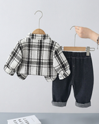 Conjunto Bebé Niño 3 Piezas  Camisa Tartán y Vaquero