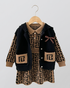 Conjunto Niña Vestido Chaleco Elegante Infantil