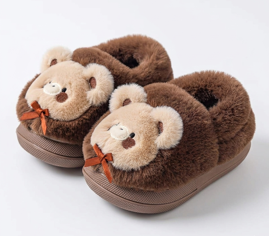 Zapatilla de invierno cálida y divertida con diseño de oso en España