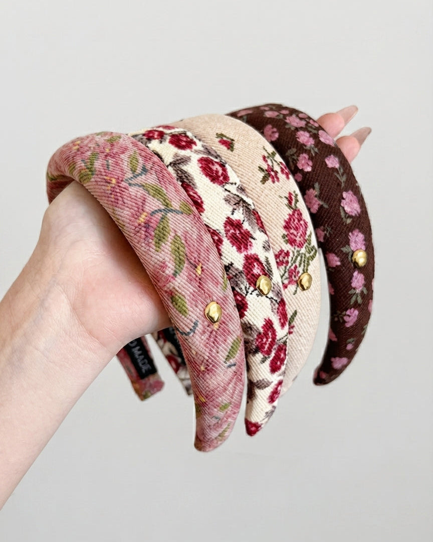 Diademas para niñas con estampados florales elegantes
