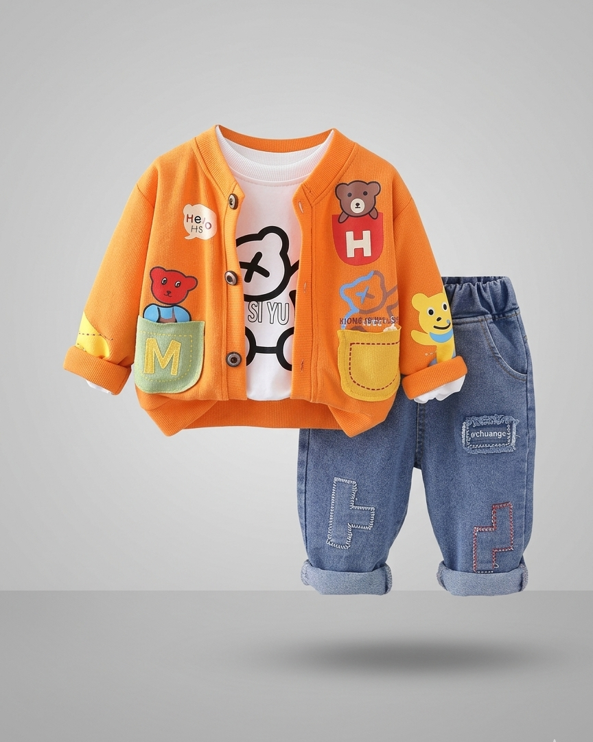 Conjunto bebé niño 3 piezas casual chaqueta camiseta y pantalón en España