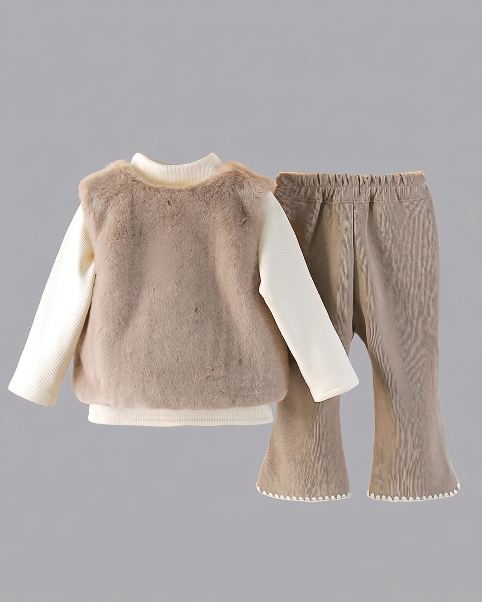 Conjunto niña invierno 3 piezas top manga larga y pantalón bordado floral en España