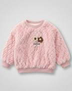 Conjunto niña invierno 2 piezas sudadera felpa y pantalón vaquero acolchado,Ideal para clima otoñal y principios de invierno en España