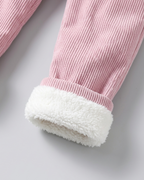 Abrigo de invierno para niña con cuello de pelo suave, cinturón elegante y gorro a juego looks elegantes y en España