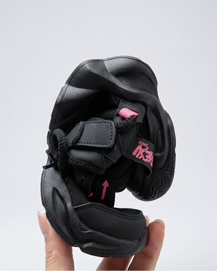 Zapatillas Negras Rosa Niña Deportivas