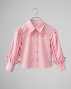 Conjunto niña 2 piezas camisa rosa y pantalón vaquero ancho con lazos y bordados | ropa niña en España