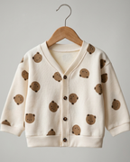 Conjunto bebé 3 piezas ropa bebé con cárdigan de oso y pantalón vaquero , Ideal para primavera y para clima otoñal en España