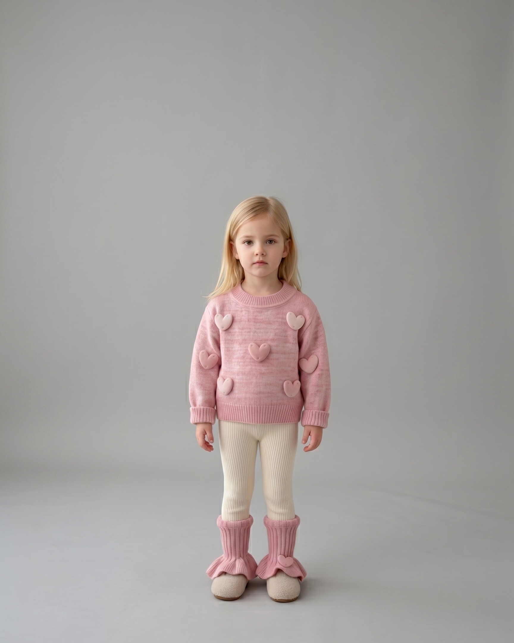 Conjunto niña invierno punto 2 piezas suéter y pantalón con volantes en España
