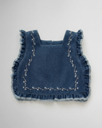 Conjunto niña 3 piezas ropa niña: blusa, chaleco vaquero de mezclilla y pantalón cómodo,Ideal para clima otoñal  en España
