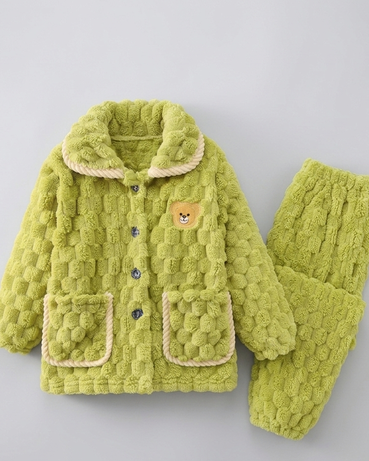 Pijamas de invierno para niños 2 piezas de felpa cálida conjunto pijama infantil invierno en España