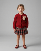 Conjunto niña invierno 2 piezas suéter de lana y falda a cuadros – ropa niña invierno en España