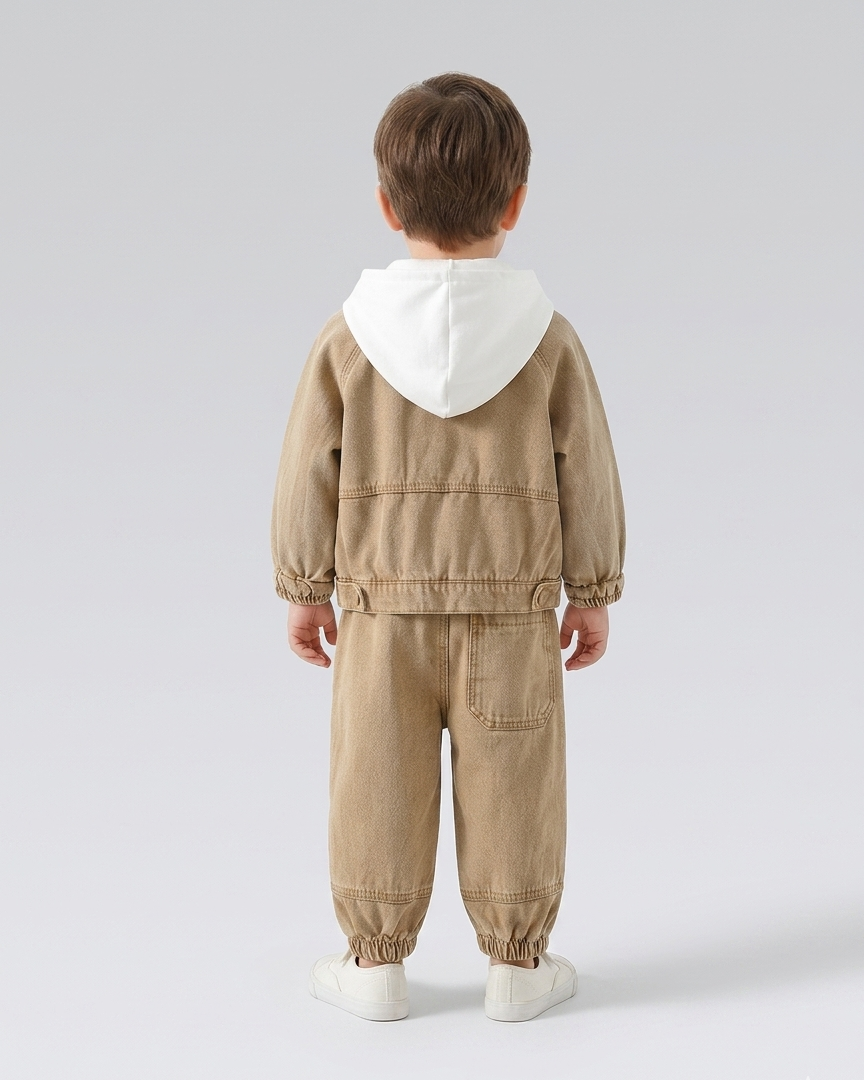 Conjunto bebé 3 piezas vaquero: chaqueta denim, camiseta de algodón y pantalón elástico para niño y  en España