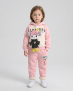 Conjunto niña invierno 2 piezas con sudadera con capucha y pantalón con forro de peluche | ropa bebé niña en España