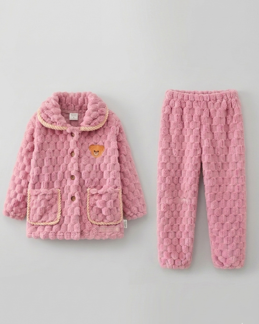 Pijamas de invierno para niños 2 piezas de felpa cálida conjunto pijama infantil invierno en España