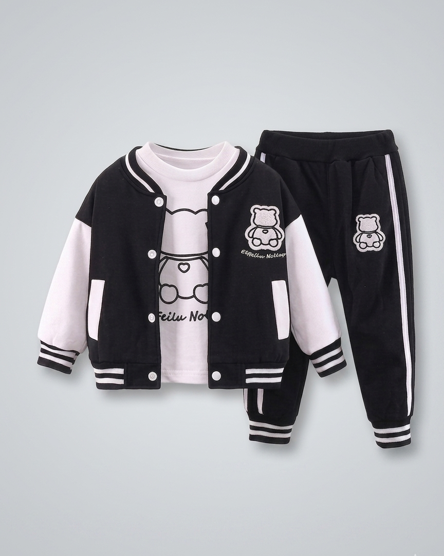 Conjunto deportivo niño Bear Cool estilo varsity de algodón suave | conjunto niño cómodo para diario en España