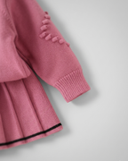 Vestido niña invierno tejido conjunto 2 piezas (top y falda plisada) niña de dos piezas Ideal para primavera y para clima otoñal en España