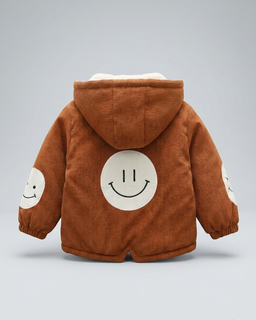 Chaqueta de invierno acolchada de pana para niño y con capucha cálida  ropa infantil invierno , Ideal para clima otoñal en España