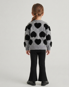 Conjunto niña invierno 2 piezas suéter cálido con corazones y pantalón acampanado en España