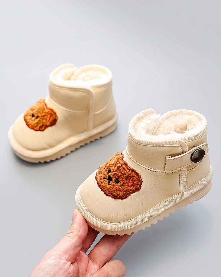 Botas Niño Cara de Osito Invierno Cálido
