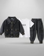 Conjunto infantil denim 3 piezas (chaqueta vaquera, camiseta interior y pantalón vaquero)  ropa infantil niño  en España