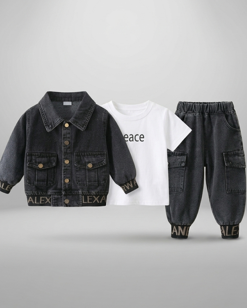 Conjunto infantil denim 3 piezas (chaqueta vaquera, camiseta interior y pantalón vaquero)  ropa infantil niño  en España