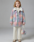 Abrigo Niña Peluche Invierno Bolso Incluido