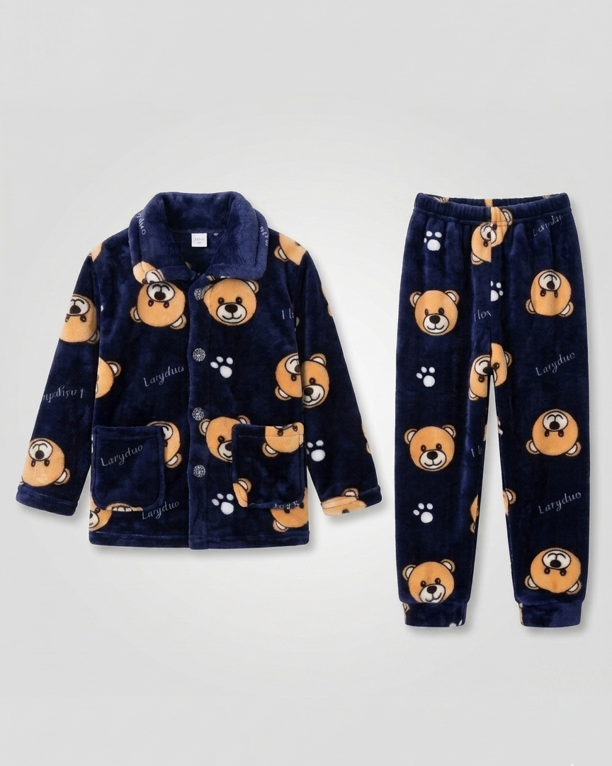 Pijamas de invierno para niños 2 piezas de felpa cálida conjunto pijama infantil invierno en España