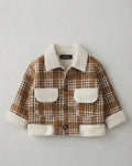 Chaqueta Infantil de Cuadros con Cuello de Borreguito Estilo Cozy & Chic