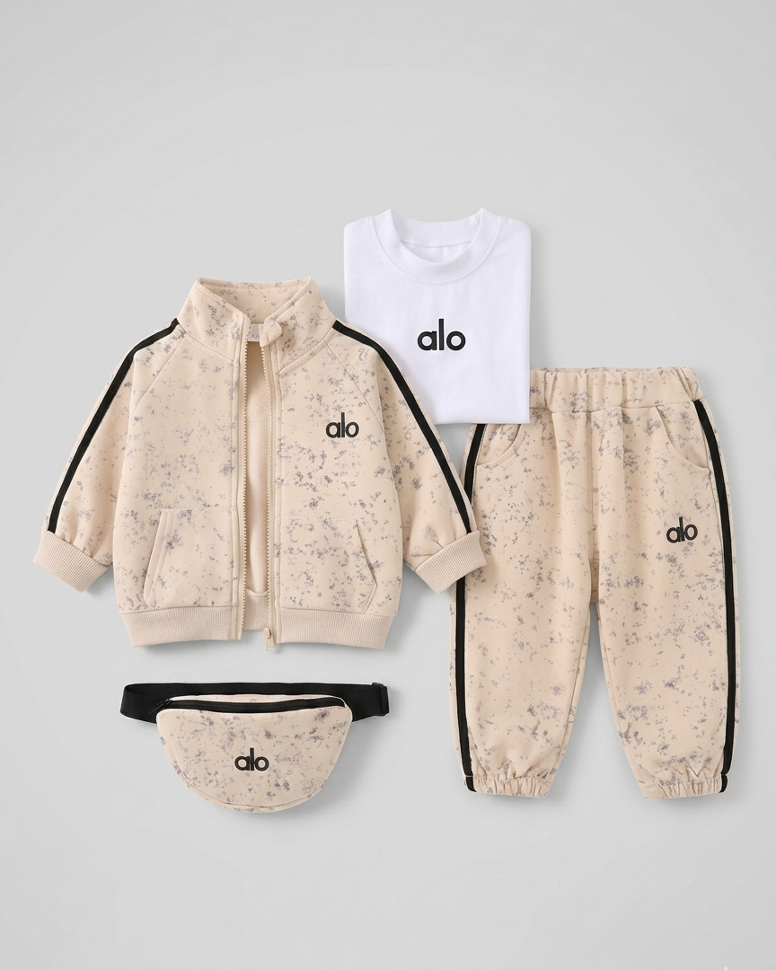 Conjunto bebé 3 piezas ropa bebé invierno: chaqueta, camiseta interior y pantalón con bolso a juego de felpa para niño y niña en España