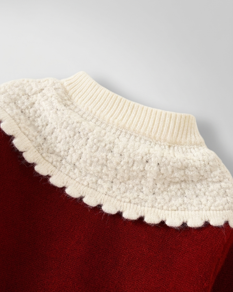 Conjunto niña invierno elegante 2 piezas ropa niña suéter tejido y falda de cuadros,Ideal para clima otoñal  en España