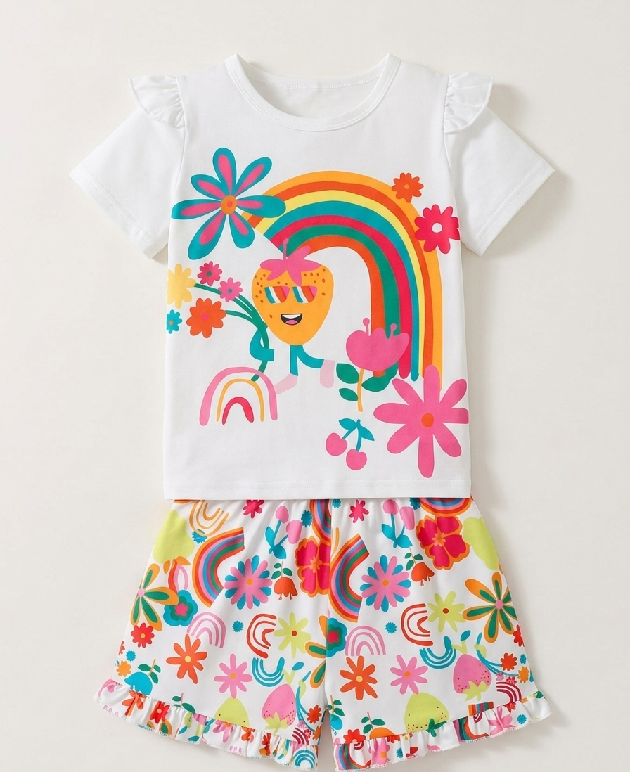 El conjunto de fresa y arcoíris para un verano inolvidable