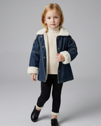 Abrigo Vaquero Niña Invierno Chaqueta Denim Forrada Pelo