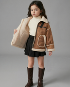 Chaqueta Niño Invierno Sherpa Piel Sintética Cuello Alto